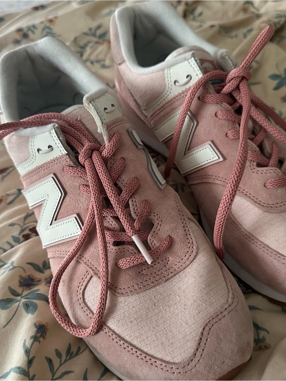 New Balance Pink Lace-Up Women's Athletic Sneakers